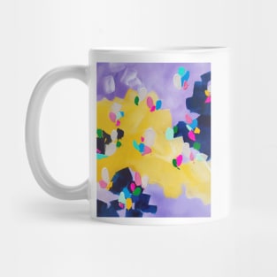 Colorful Contemporary Painting , Yellow and Purple Abstract Painting Mug